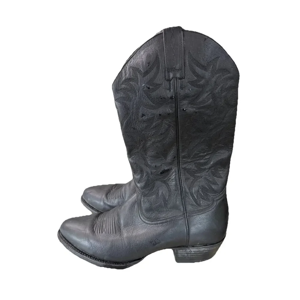 Ariat Heritage Men Western R-Toe Black Leather Cowboy Boots Size 12D Style 34770